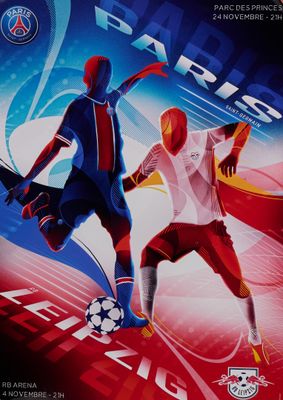 the poster for the french soccer team psg is shown