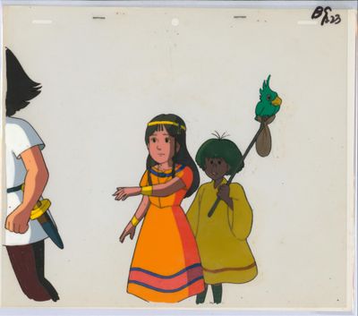 animation animation cel of a group of children dressed in native clothing