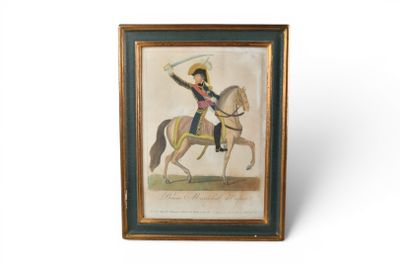 peinture d'un homme à cheval avec une épée à la main
