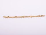 a gold bracelet with a chain that says, ` i love you '