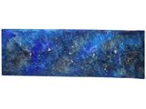 a painting of a blue sky with stars on it