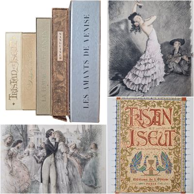 de nombreuses photos d'une femme en robe et quelques livres