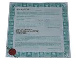the certificate is being displayed on a piece of paper with a red wax stamp