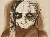 dessin représentant le visage d'une femme sur une feuille de papier