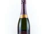 a close up of a bottle of champagne on a white background