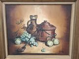 a picture of a painting of a still life with grapes
