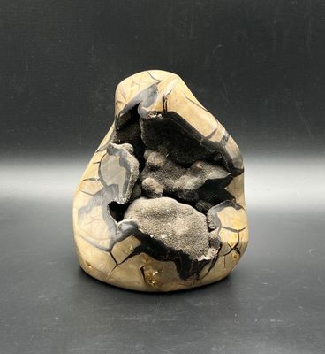 a small rock with a hole in it on a table