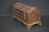 Coffre asiatique en bois - orné d'une mosaïque de verre - L … (photo 2)
