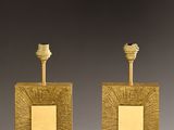 pair of art deco brass candlesticks