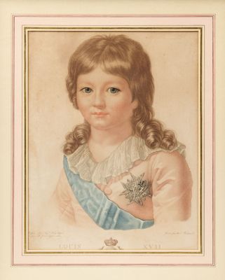 portrait of a young girl in a blue sash and tiable