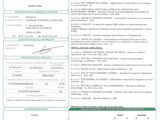 a green and white document with a barcode on it
