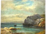 an image of a painting of a boat in a body of water