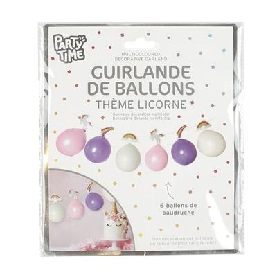 un paquet de ballons sur lequel figure une licorne