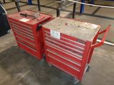 two red tool boxes sitting on top of each other