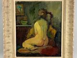 une image d'un tableau représentant une femme assise sur une chaise