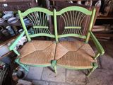 two chairs that are sitting next to each other