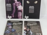 three black magick comics are sitting on a white surface