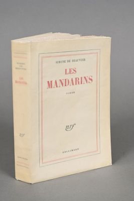 the front cover of a book with the title les mandarins written in red