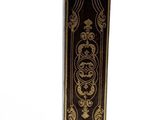 an image of a black and gold book on a white background