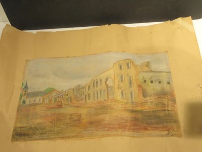 a picture of a picture of a building on a piece of paper