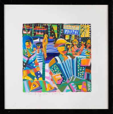 Christophe JEHAN (1961-) "Saint Jean de Luz, l'escale" gouac…