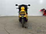 a motorcycle that is parked in a room