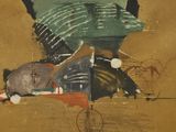 a picture of a painting of a person laying on the ground