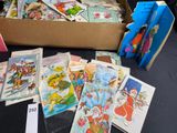 a box full of christmas cards on a table