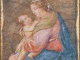 une image d'une peinture représentant une femme tenant un bébé