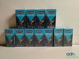 six boxes of durex condoms sitting on top of a table