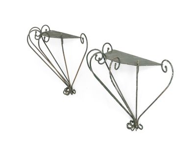 pair of wrought iron wall sconces
