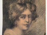 un vieux dessin représentant une femme avec un chignon sur la tête