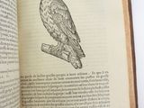 an open book with a drawing of a bird on it