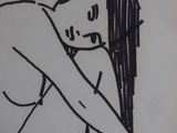 drawing of a woman sitting on her knees with her hands on her knees