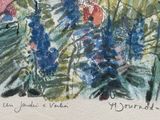 a picture of a painting of flowers in a field