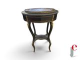 an image of a small table with a glass top on a white background