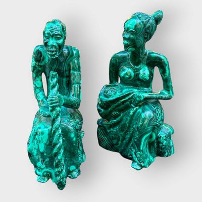 AFRIQUE, Zaïre Couple en malachite