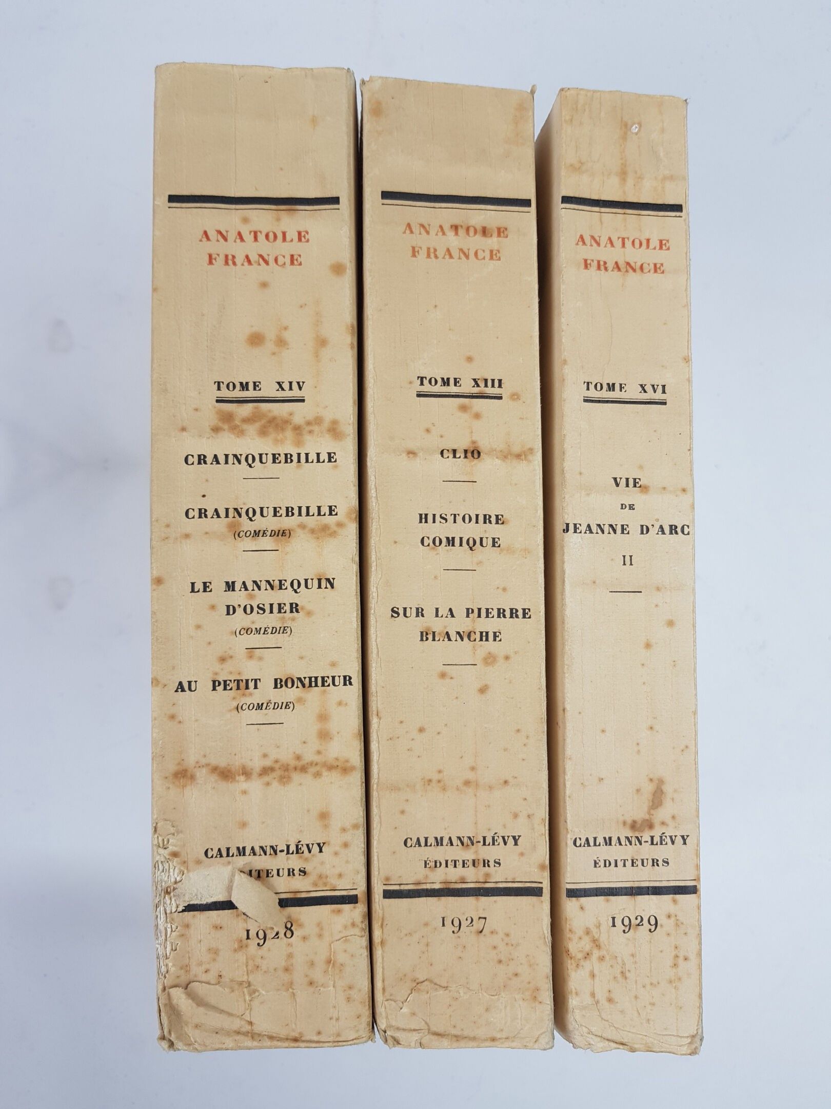 3 ouvrages illustrées des œuvres complètes d'ANATOLE FRANCE - Tomes XIII / XIV et XVI - Editeur CALMANN-LEVY - Tranch...