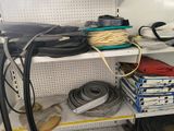 a shelf with a lot of items on it in a room