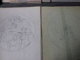two pages of a book with drawings on them
