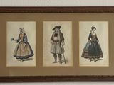 a picture of a picture of a group of people dressed in different outfits