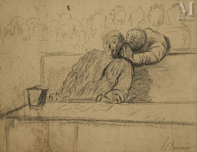 drawing of a woman sitting at a table with a cup of coffee