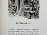 illustration of a book with a picture of a man sitting at a table in front of a building