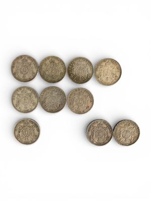 FRANCE. 10 Pièces de 5 francs argent "Napoléon III, tête lau… - Photo 1