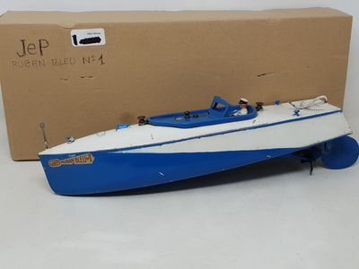 JEP (v. 1948) canot mécanique Ruban Bleu n°1 , en tôle laqué…