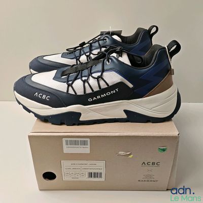 men ' s adidas sneakers in blue and white with black laces