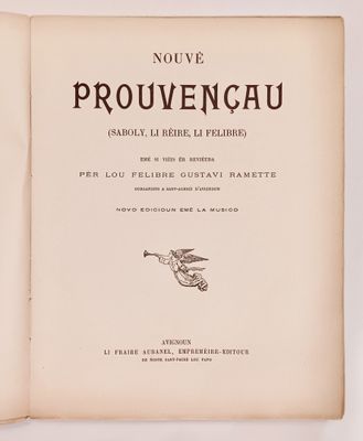 RAMETTE (Gustavi) Nouvè PROUVENCAU (Saboly, Li Réire, Li Fel…