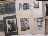 several old black and white photos of people in a room