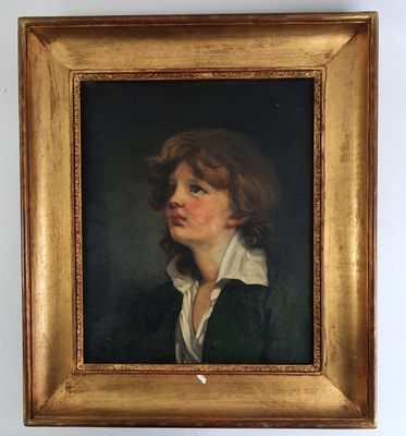 École française XIXe — Jeune garçon à la chemise blanche