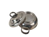 an image of a silver plate with a lid on a white background
